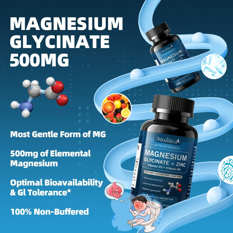 Magnesium Glycinate Vegan Capsules with Zinc & Vitamin D3