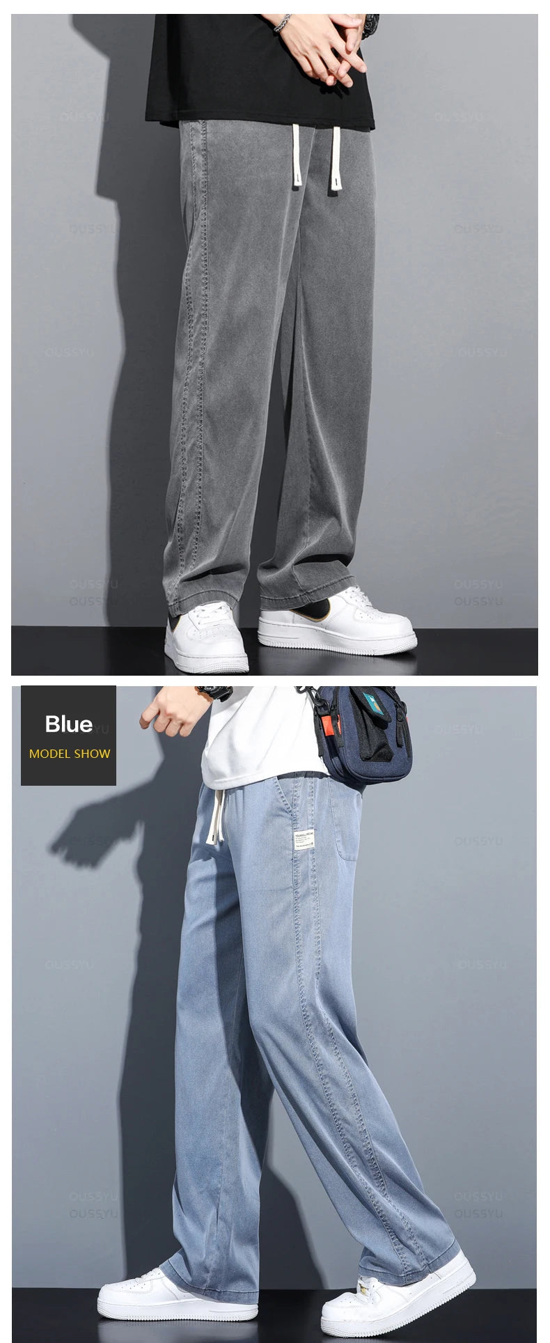 Men's Summer Loose Fit Soft Lyocell Jeans | Casual Comfort Trousers