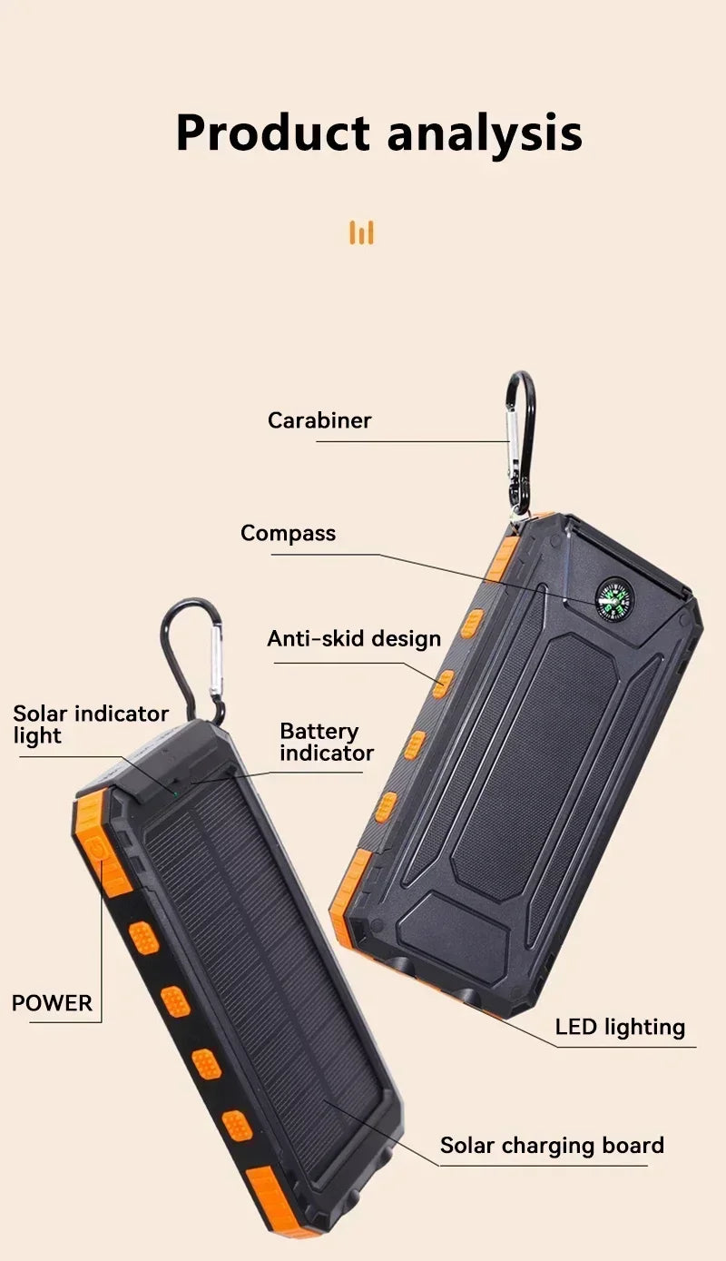 200000mAh Solar Power Bank | Fast Charging Portable Charger