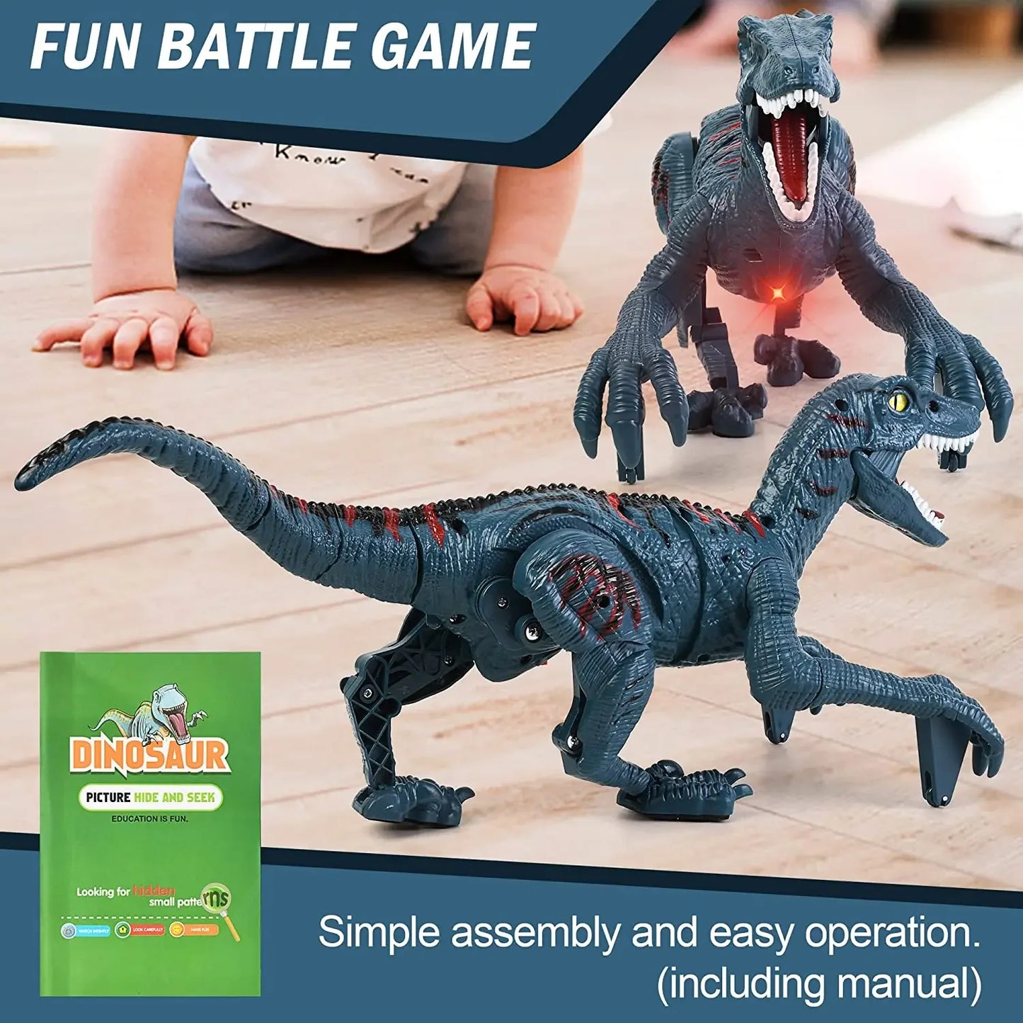 Remote Control Velociraptor Toy | Electric Walking Dinosaur Gift