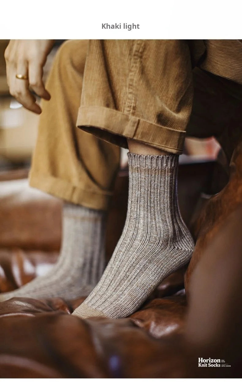 Men's 3-Pack Vintage Wool Blend Socks | Cozy Thermal Comfort