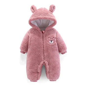 Cute Plush Bear Baby Romper | Warm Autumn Winter Jumpsuit