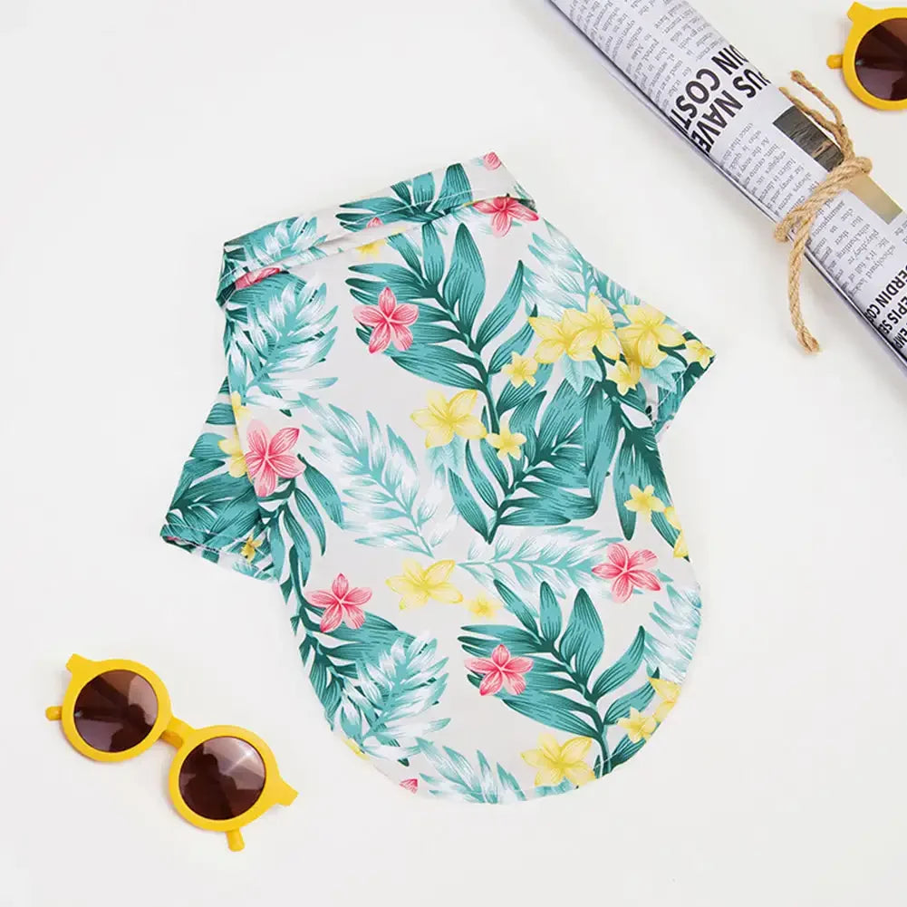 Bonitas camisetas de perro estilo hawaiano | Cómodas camisetas para mascotas