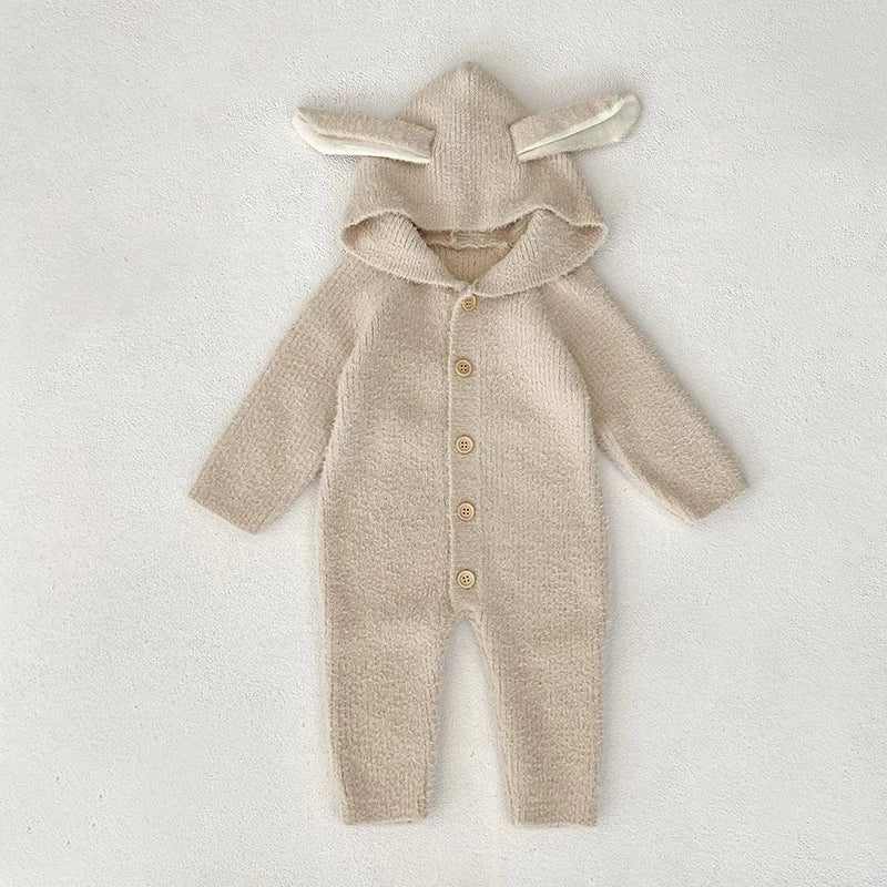 Cozy Cartoon Baby Rompers with Rabbit Ears | Adorable Infant Pajamas