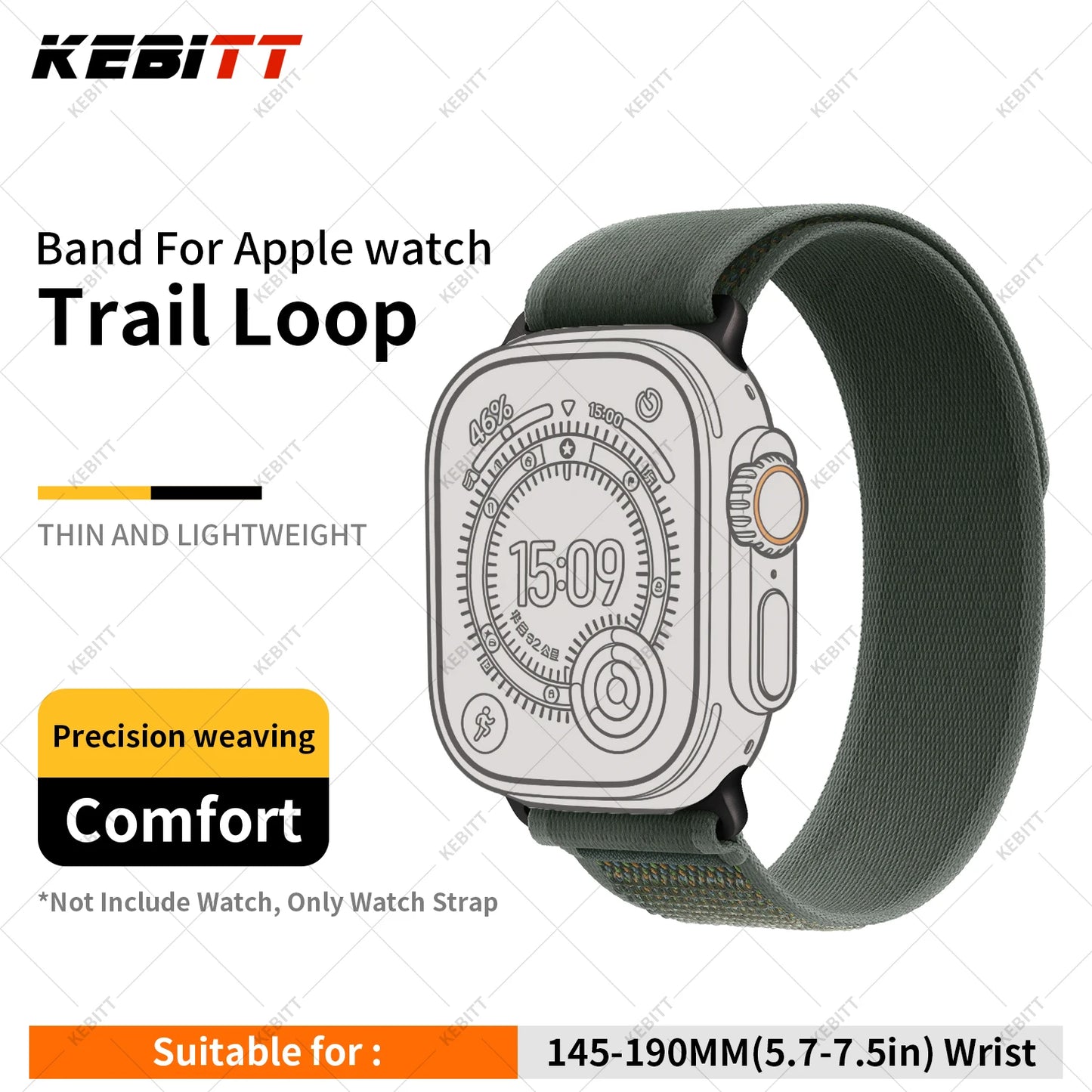 High-Quality Nylon Strap for Smartwatches | Natural Titanium Finish