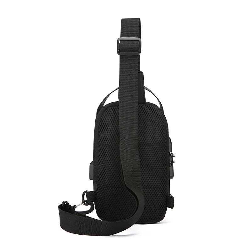 Men's Anti-Theft Sling Bag | USB Charging Crossbody Pack