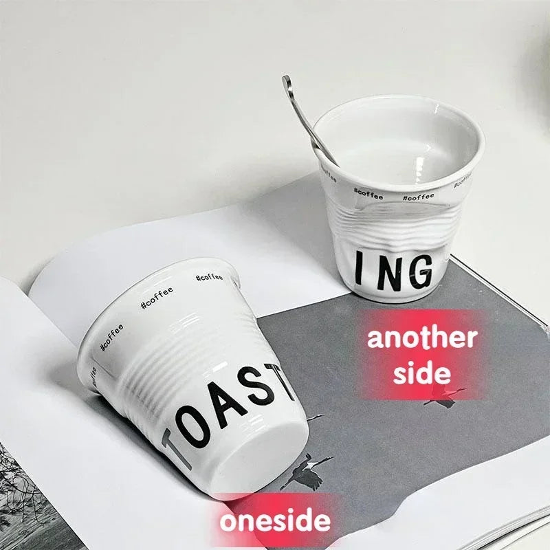 Elegant Korean Style Ceramic Coffee Mug | Nordic Design Tumbler