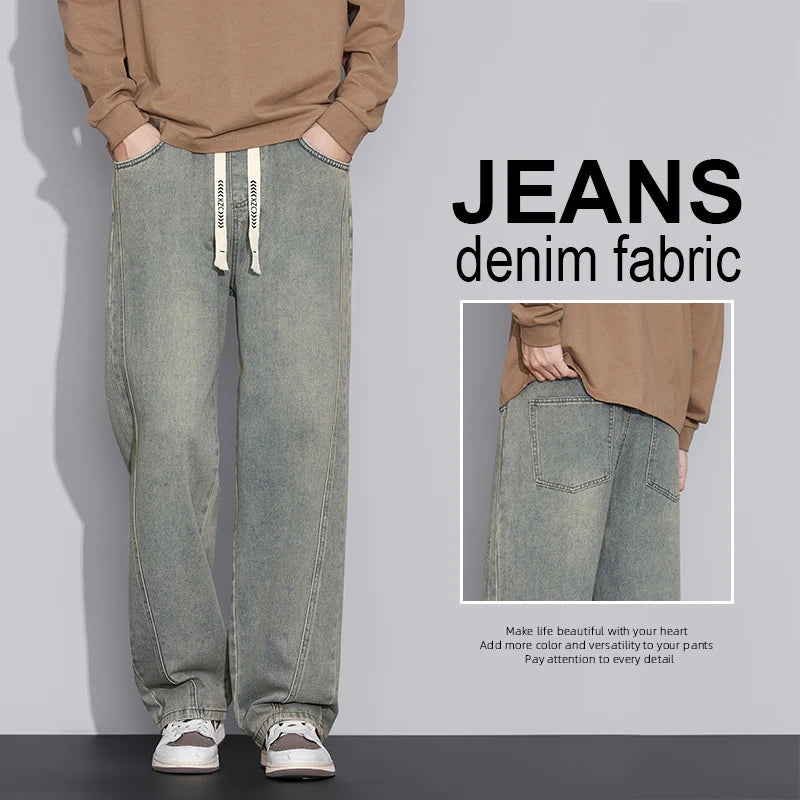 Men's Distressed Wide Leg Jeans | Casual Autumn Winter Style
