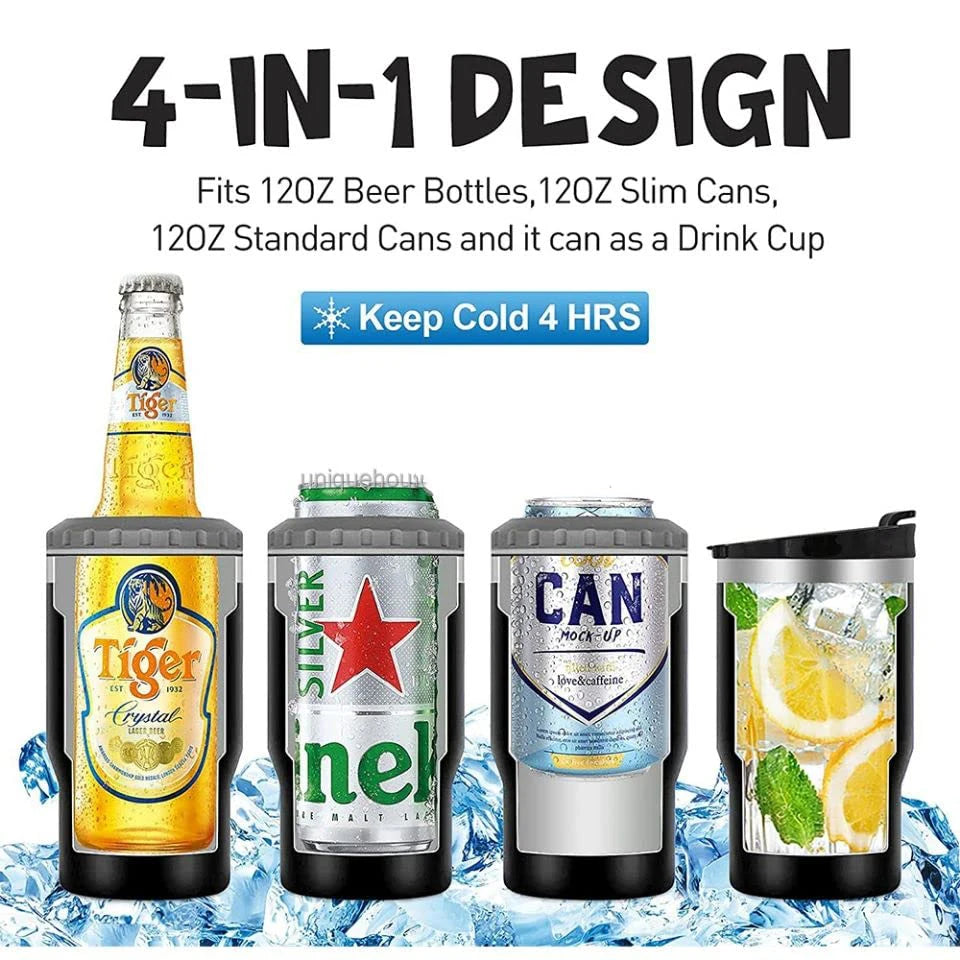 4 in 1 Travel Mug & Can Cooler | Insulated Summer Beverage Holder