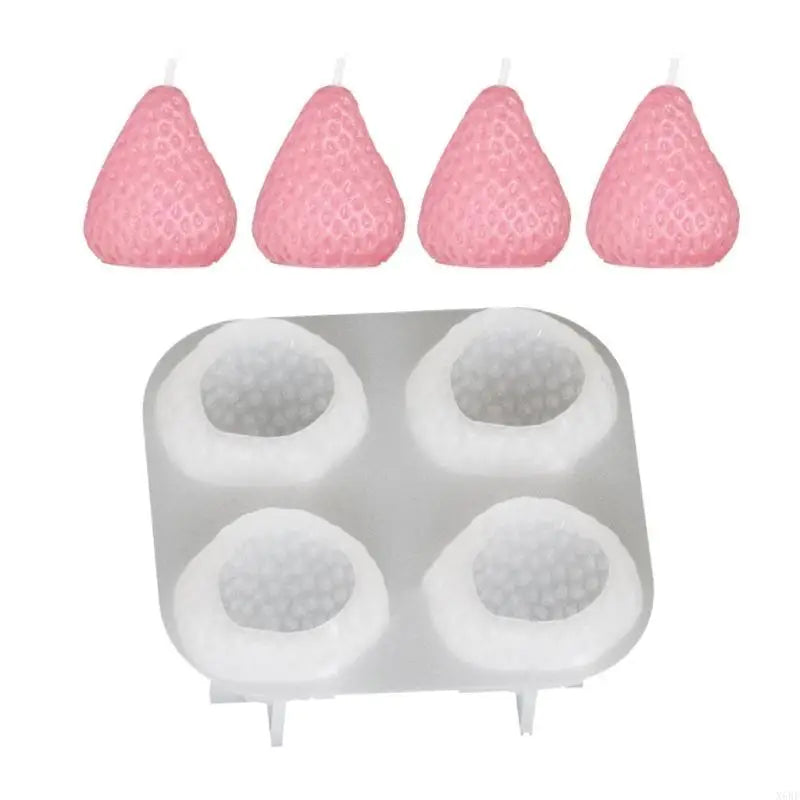 3D Strawberry Aromatherapy Candle Silicone Mold | DIY Gift Maker