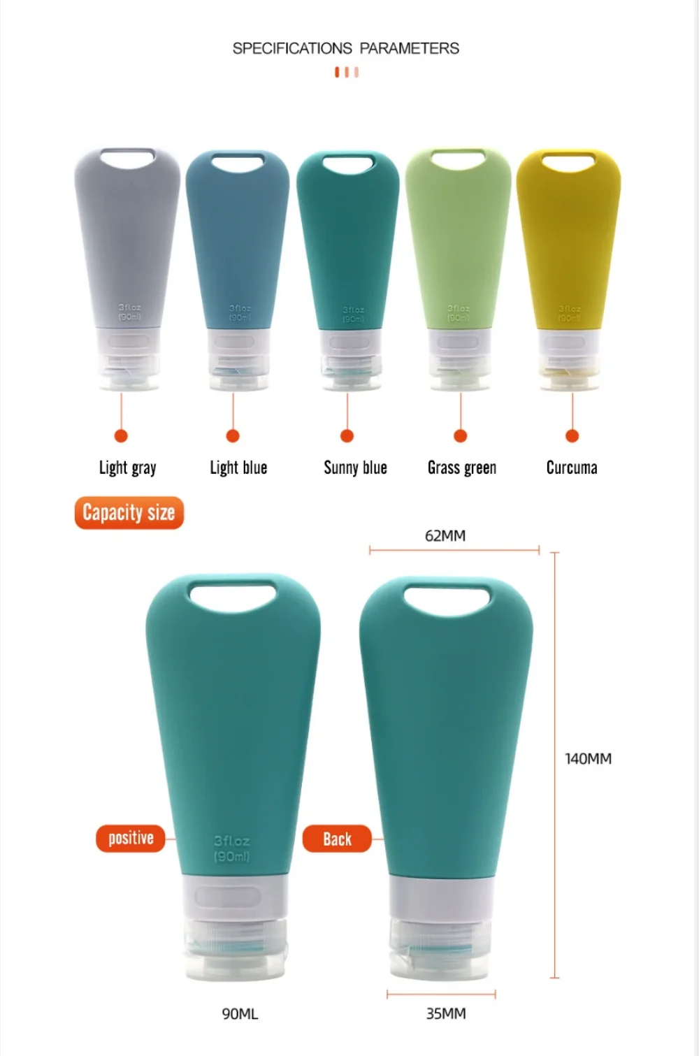 Silicone Travel Dispenser Bottle Set | Durable & Refillable Containers