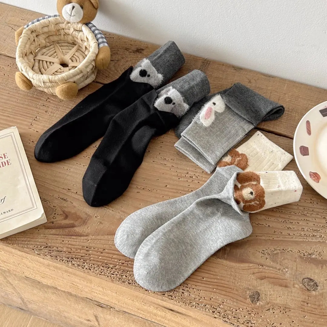 Cute Cartoon Animal Socks for Women | Kawaii Mid-Calf Style