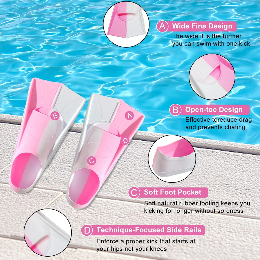 Silicone Snorkelling Fins for Comfortable Indoor & Outdoor Training