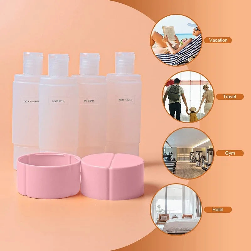 4-in-1 Leak-Proof Travel Bottle Set | Perfect for Gym and Camping