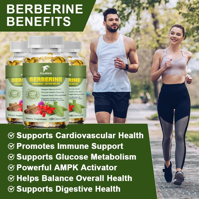 Berberine Capsules with Ceylon Cinnamon & Bitter Gourd | Immune & Heart Support