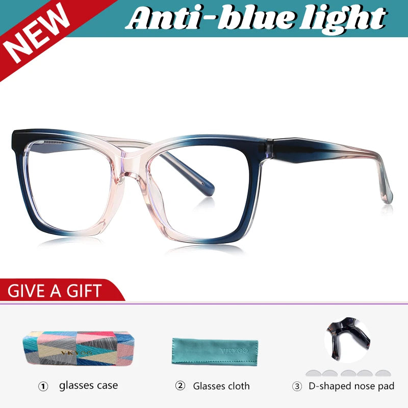 Stylish Large Frame Women's Anti-Blue Light Reading Glasses