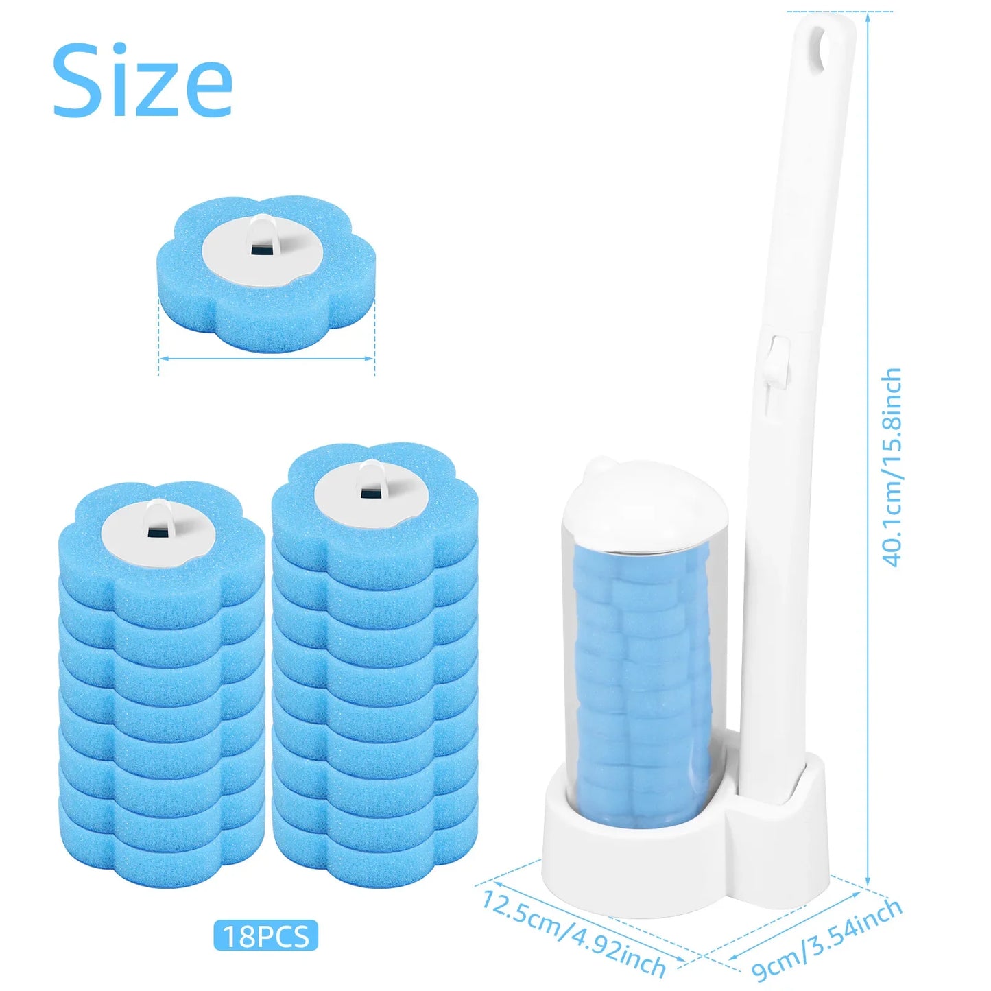 18/36Pcs Toilet Brush with Disposable Heads | Ultimate Bathroom Cleaner