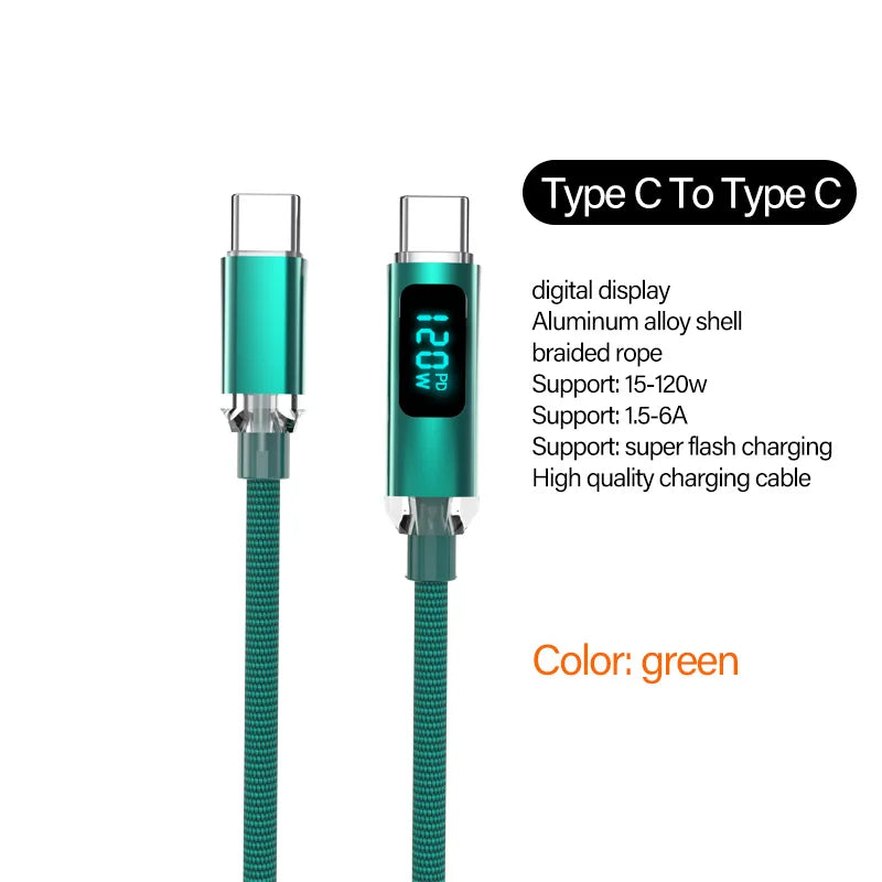 120W USB Type C Fast Charging Cable | 6A for All Devices