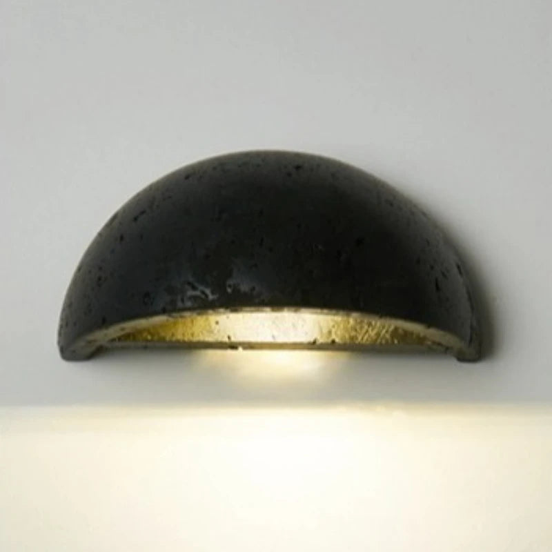 Retro Yellow Travertine Wall Light | Wabi Sabi Style Lamp