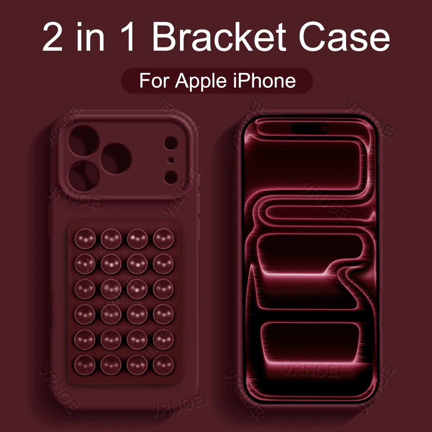Silicone Suction Cup Holder Case for iPhone | Solid Color Covers