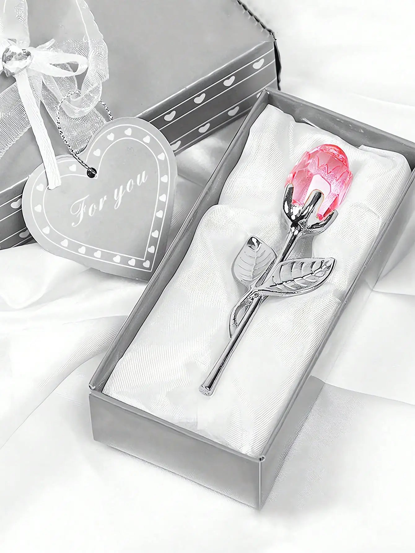 Artificial Glass Rose Crystal Flower | Elegant Party Gift