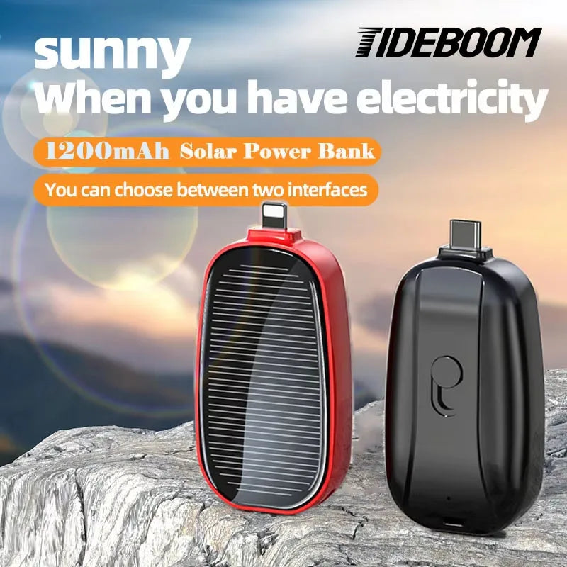 Portable Solar Power Bank 1200mAh | Fast Charging External Battery