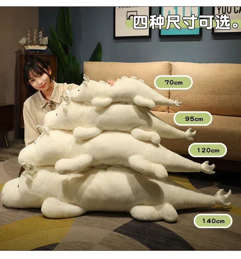 Large Kawaii White Dragon Plush Stuffed Toy for Kids