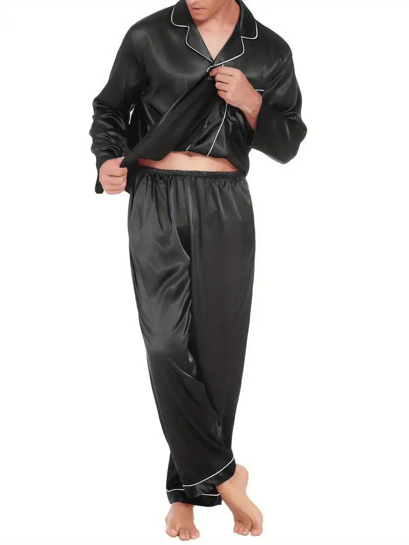 Men's Satin Pajama Set | Comfortable Summer Sleepwear for Men