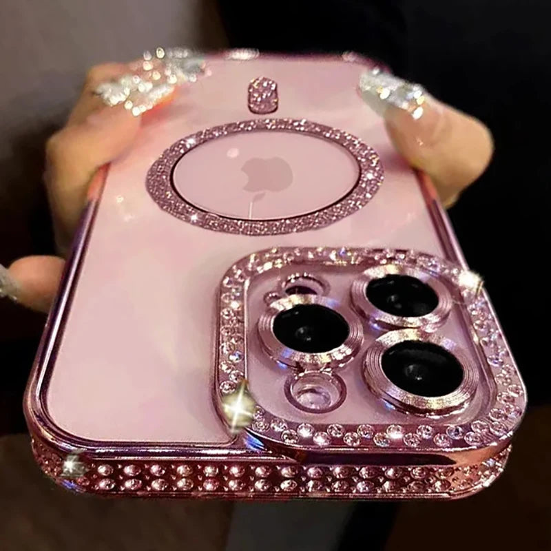 Sparkling Glitter Diamond Transparent Case for iPhone Models