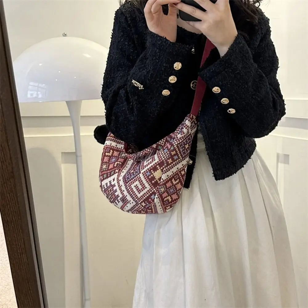 Fashionable Large-Capacity Canvas Shoulder Bag for Women