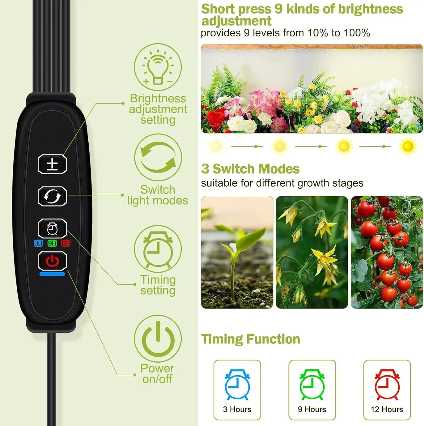 Full Spectrum LED Grow Light | 20W Dimmable Indoor Plant Lamp