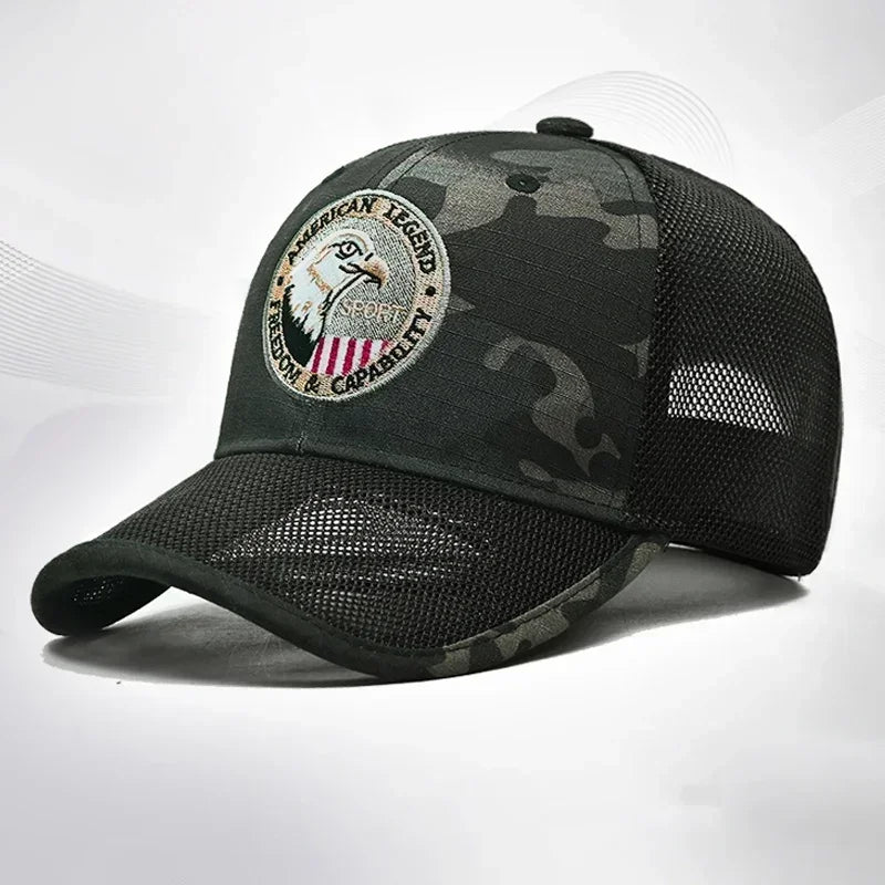 Plus Size Mesh Baseball Cap | Stylish Camo Snapback Sun Hat