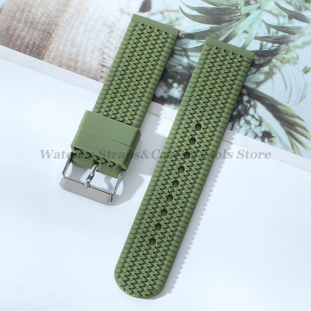Soft Silicone Watch Bands | Quick Release Rubber Strap for All Watches