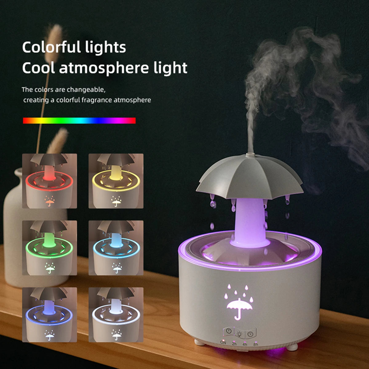 Cloud Rain Humidifier & Aroma Diffuser | Remote Control Night Light