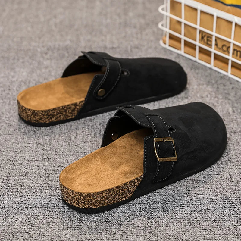 Men's Suede Mules Slippers | Comfortable Clogs with Arch Support