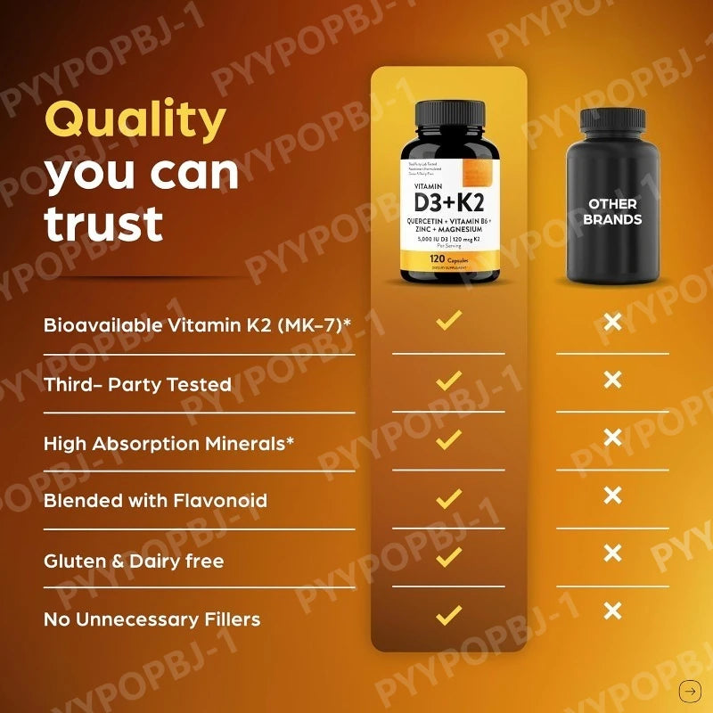 Vitamin D3 K2 Magnesium Supplements | Boost Immune Health