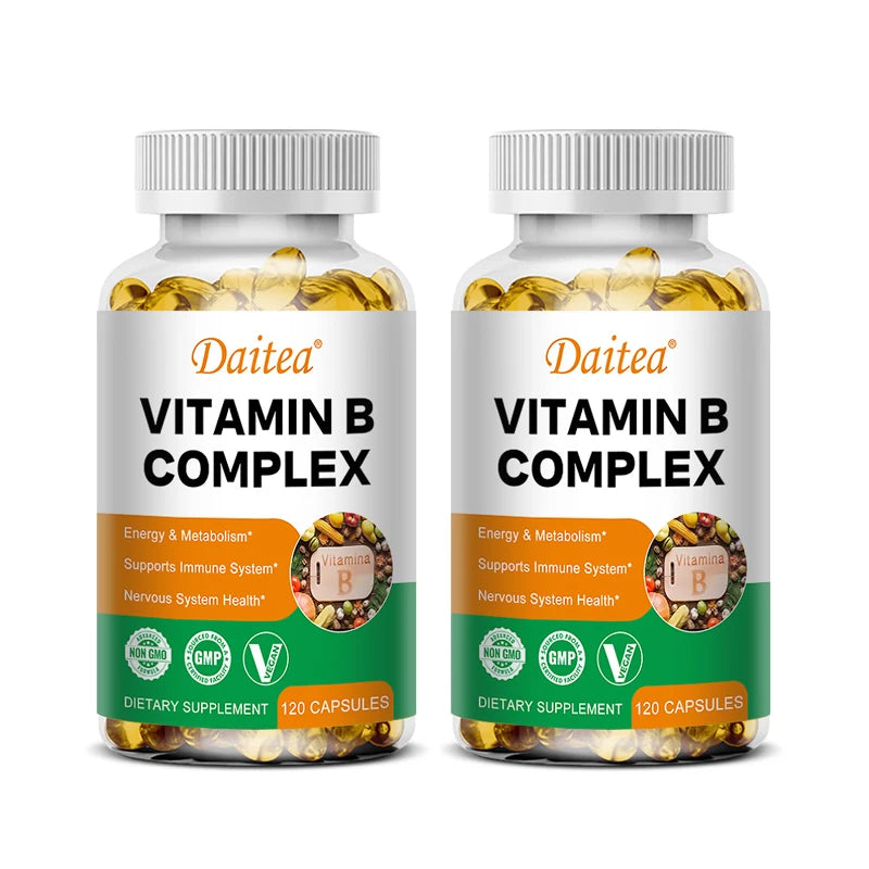 Organic Vitamin B Complex for Energy & Immune Support - 120 Capsules