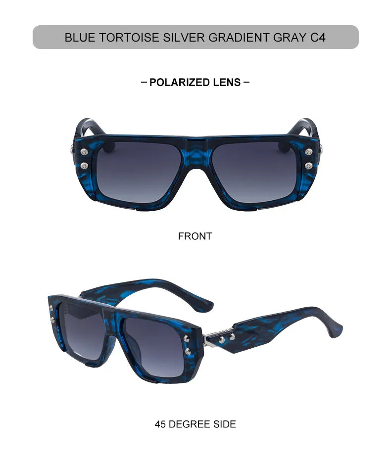 Polarized Steampunk Square Sunglasses for Men | Trendy Fashion Eyewear