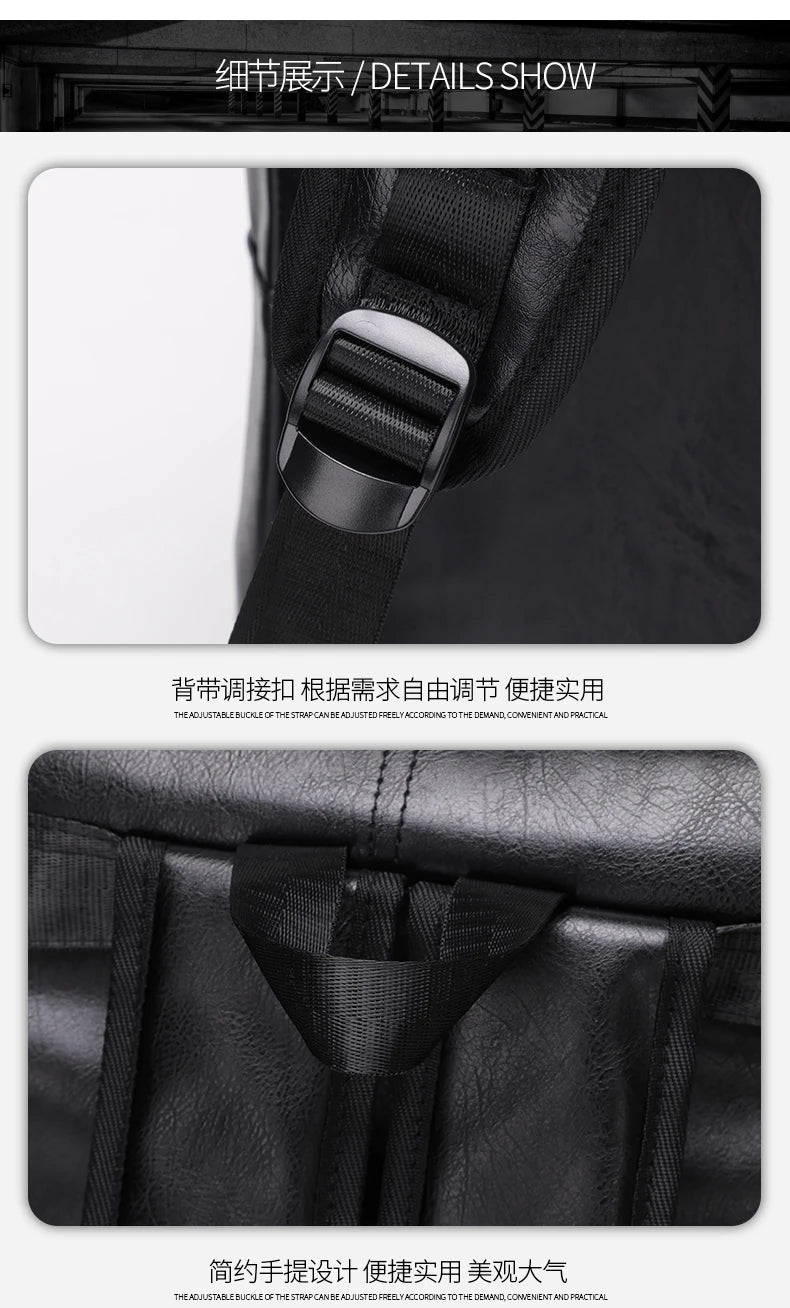 Men's Casual PU Leather Laptop Backpack | Stylish Travel Bags