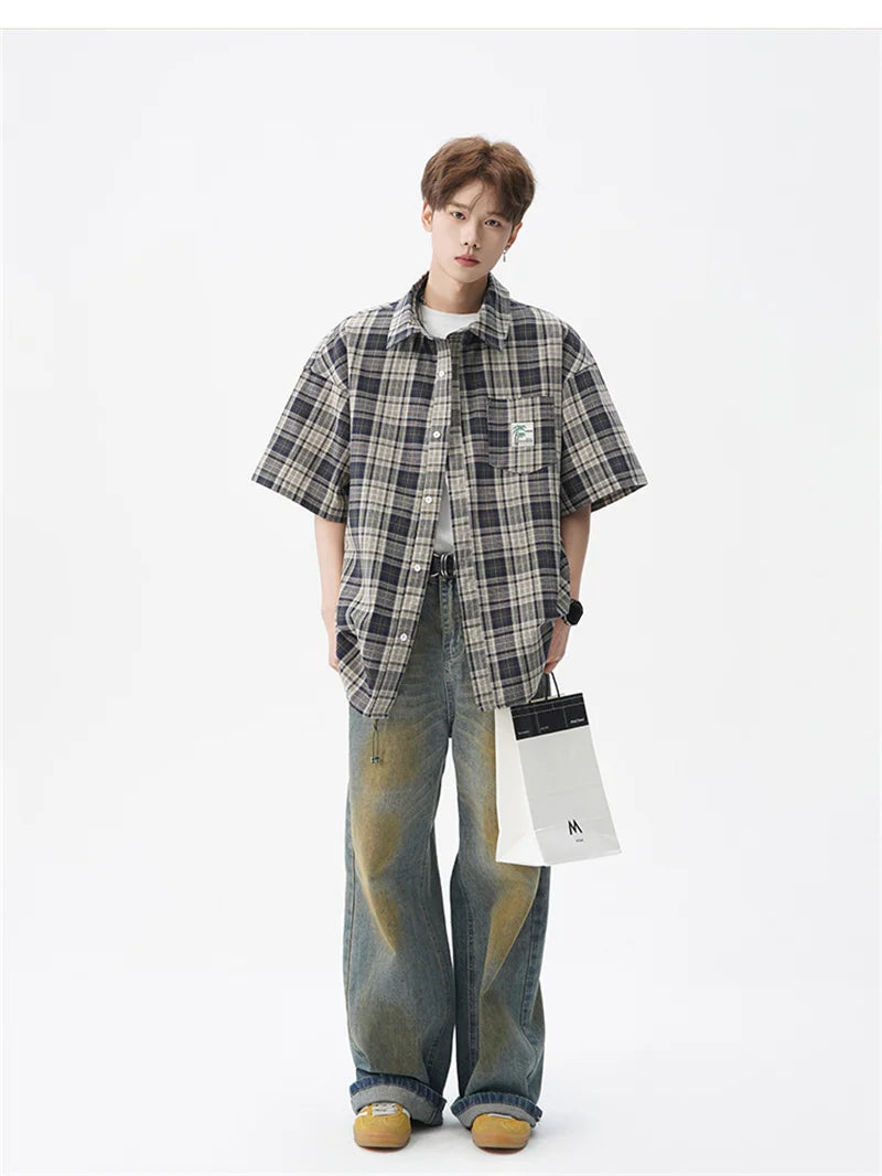 Men's Summer Fashion Plaid Short Sleeve Shirt | Stylish Casual Wear