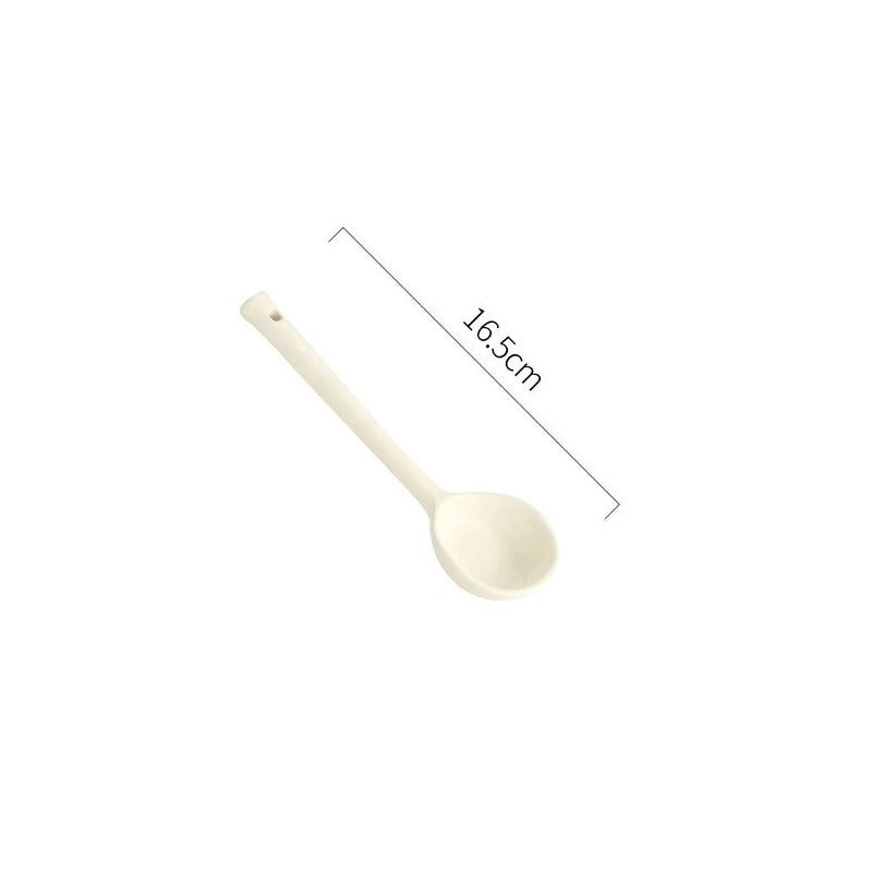 Elegant Ceramic Soup Spoon Set | Long Handle Ladle for Dining
