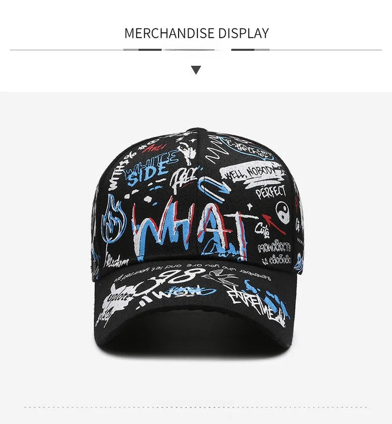 Unisex Graffiti Cotton Baseball Cap | Trendy Snapback Hat
