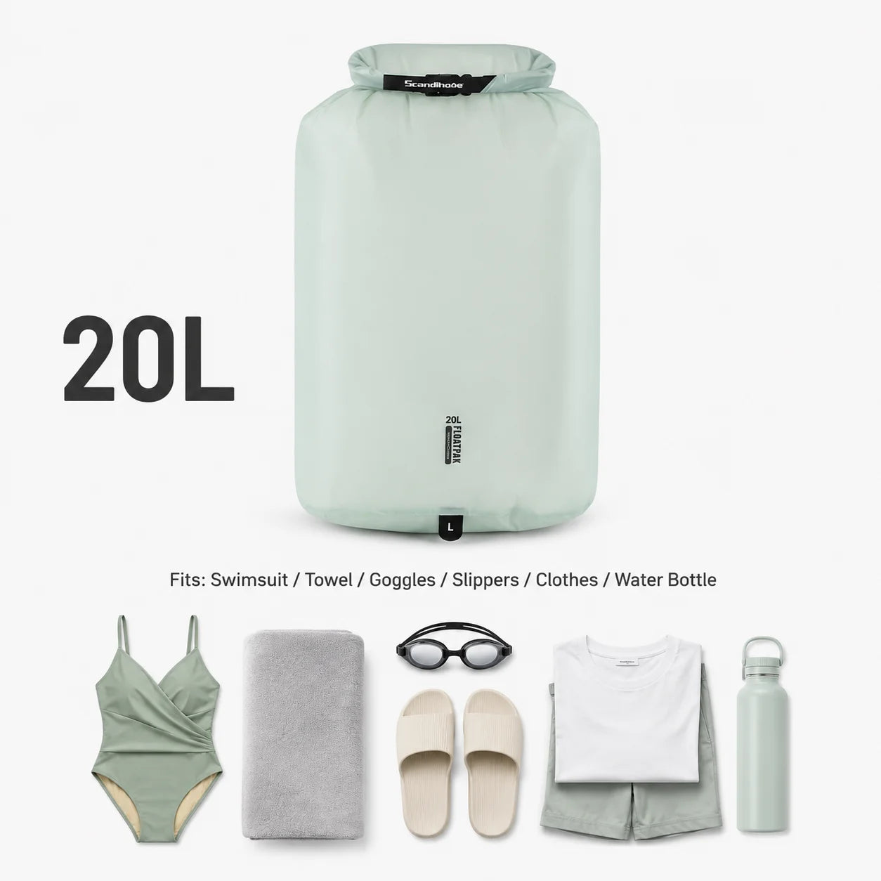 Waterproof Wet Clothes Bag Gym Swimming Travel Dry Bag Foldable Leakproof Wet Dry Separation Storage Bag for Fitness Beach