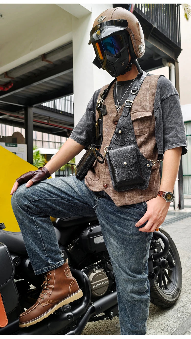 Anti-Theft Medieval Leather Holster Bag | Stylish Steampunk Design