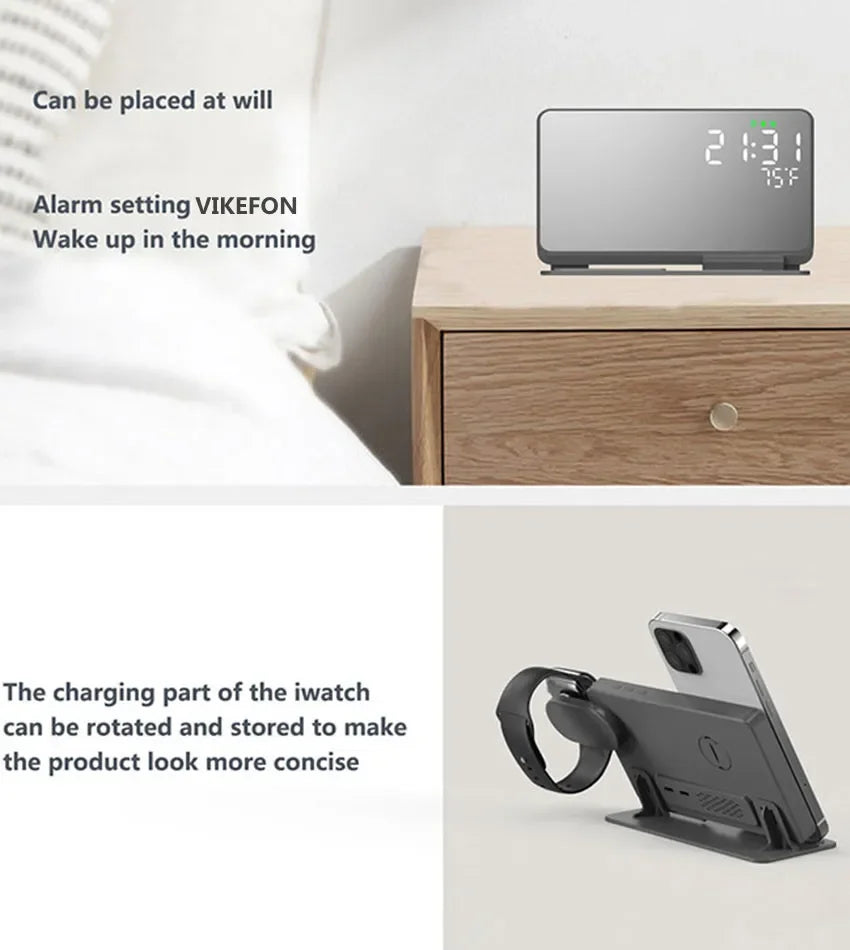 4-in-1 Wireless Charger Stand | Fast 30W Charging Solution