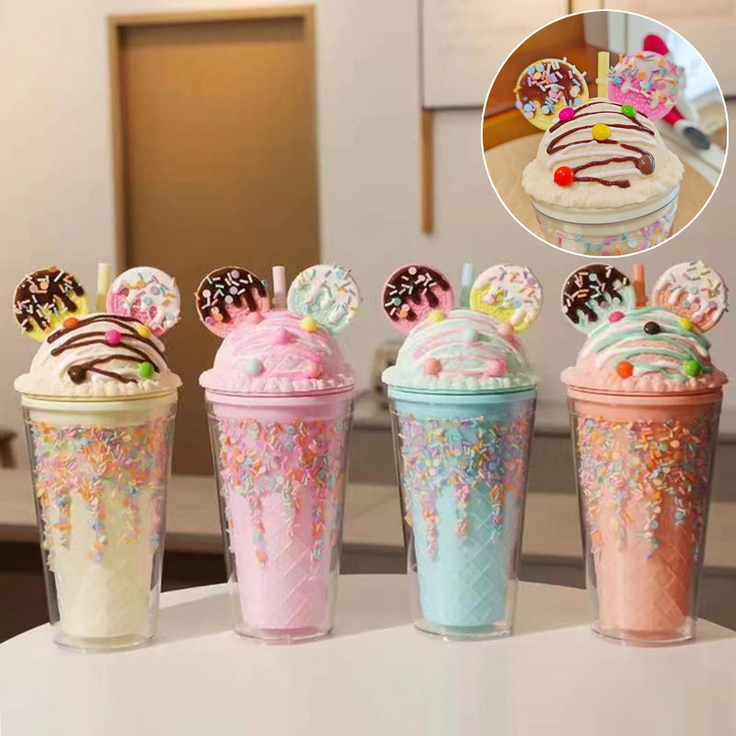 450ml Cute Water Bottle for Girls | BPA Free Double Wall Tumbler
