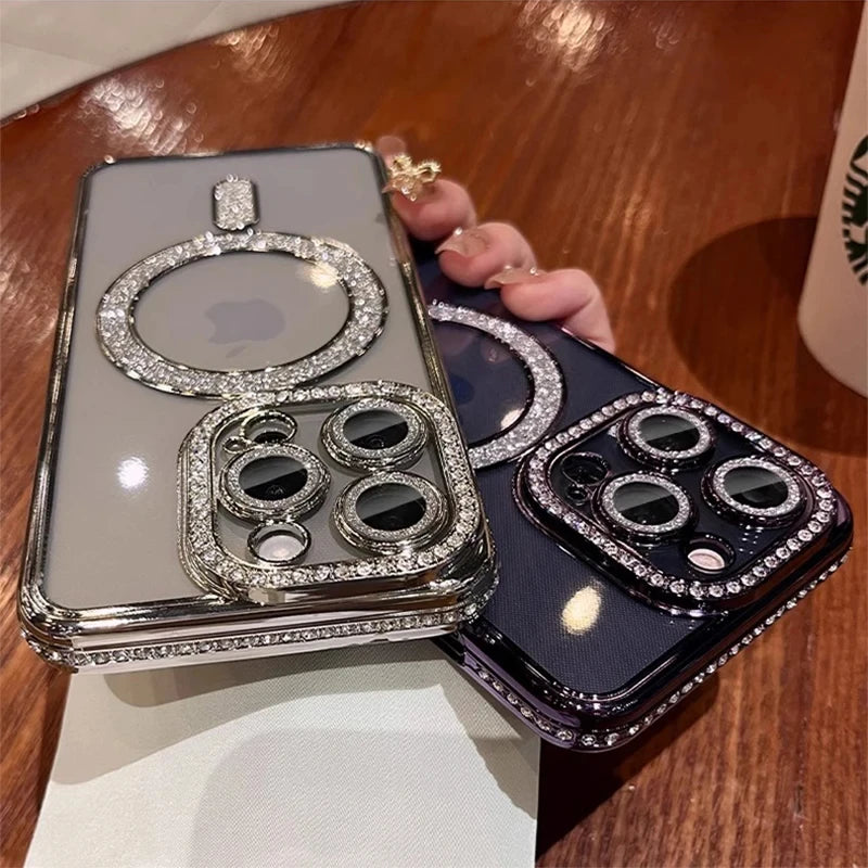 Sparkling Glitter Diamond Transparent Case for iPhone Models
