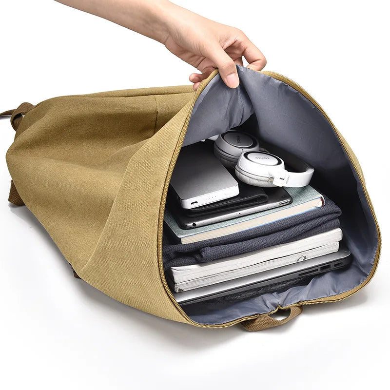 Large Capacity Canvas Backpack for Travel & Commute | Stylish & Versatile