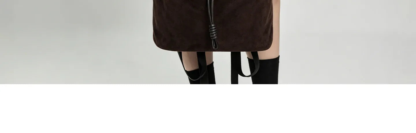 Versatile Large Capacity Suede Leather Bucket Backpack | Trendy Design