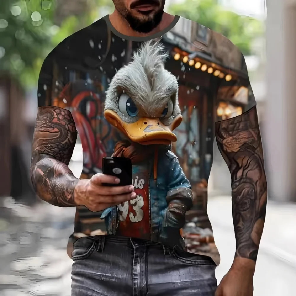Funny Duck 3D Print Casual Tee | Breathable, Lightweight & Trendy